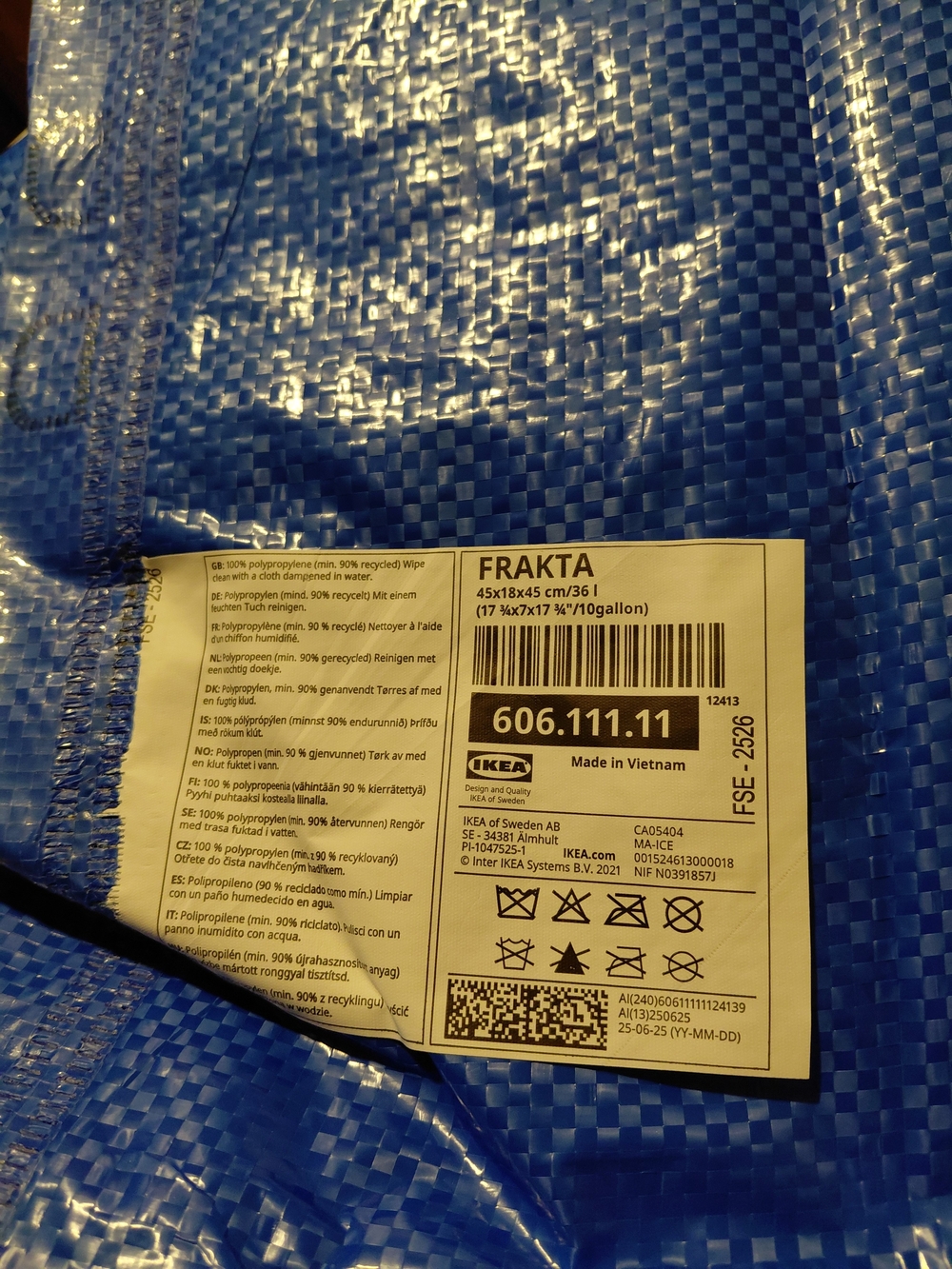 NWT 4 IKEA FRAKTA Bags Medium Blue Reusable Shopping Laundry Storage Moving Tote